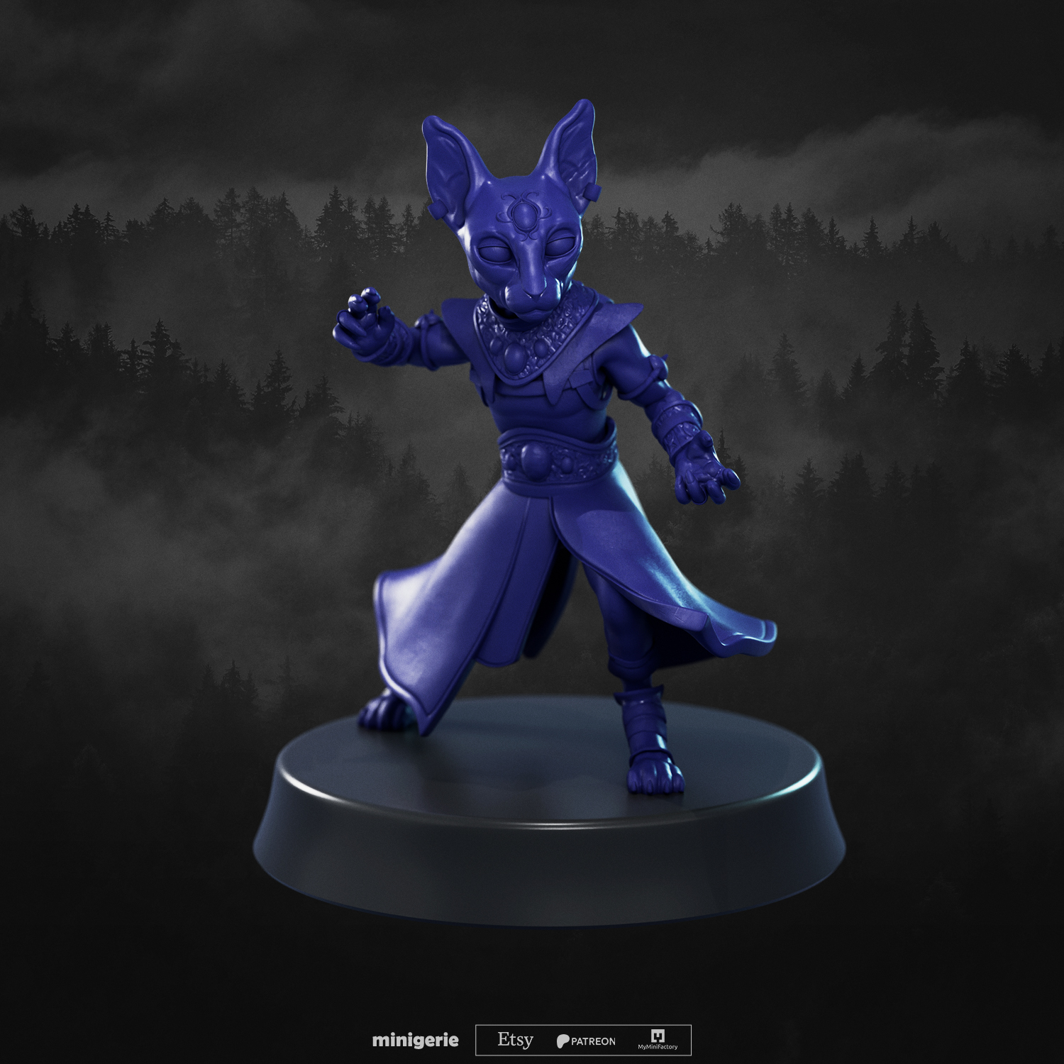 Vil - Sphinx Tabaxi Warlock - DnD Miniature Bundle